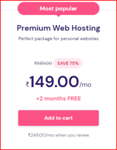 Premium Web Hosting Hostinger Review India
