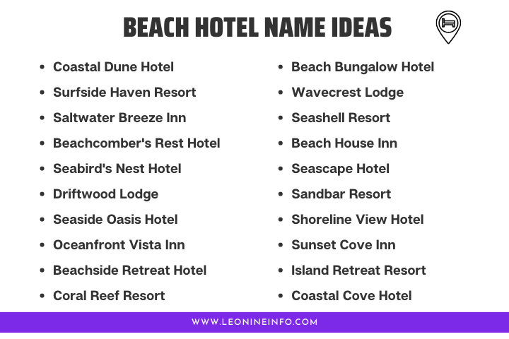 Beach hotel name ideas-creative hotel & resort names 