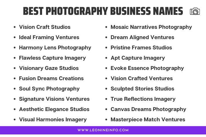 The Best Photography Business Names that Stand Out 