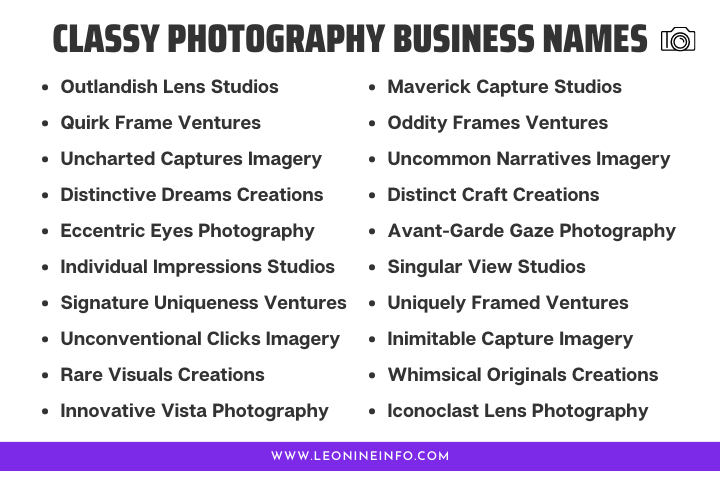Classy Photography Business Names for Elegant Shots 