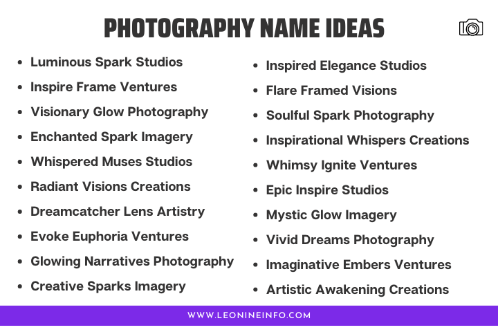 Creative Photography Name Ideas for Your Brand 