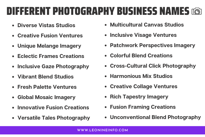 Different Photography Business Names for Unconventional Vibes 