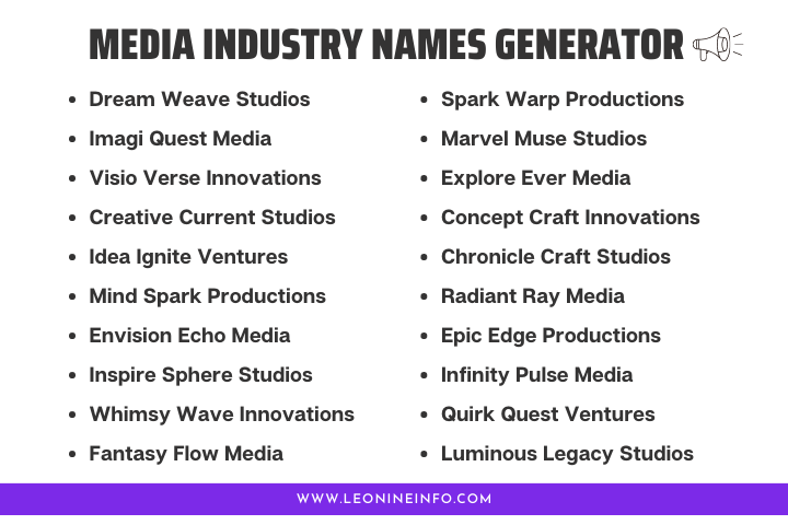Fueling Your Creativity: Media Industry Names Generator 