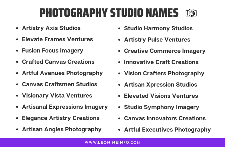 Memorable Photography Studio Names for Lasting Impressions 