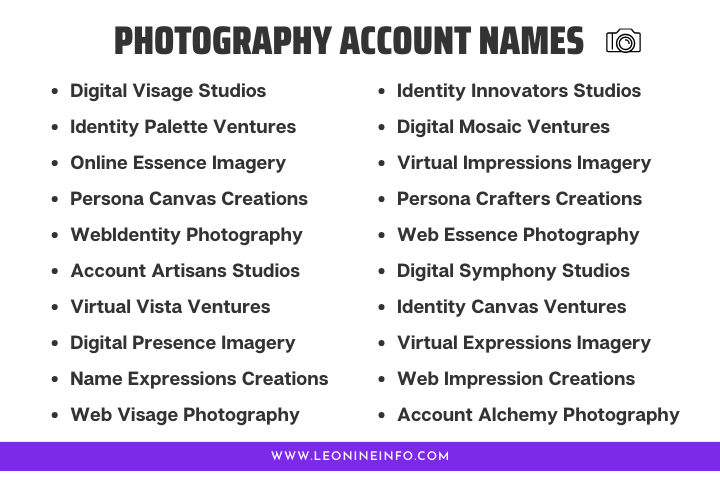 Photography Account Names: Building Your Online Presence 