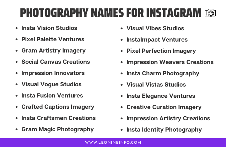 Photography Names for Instagram: Attracting Followers 