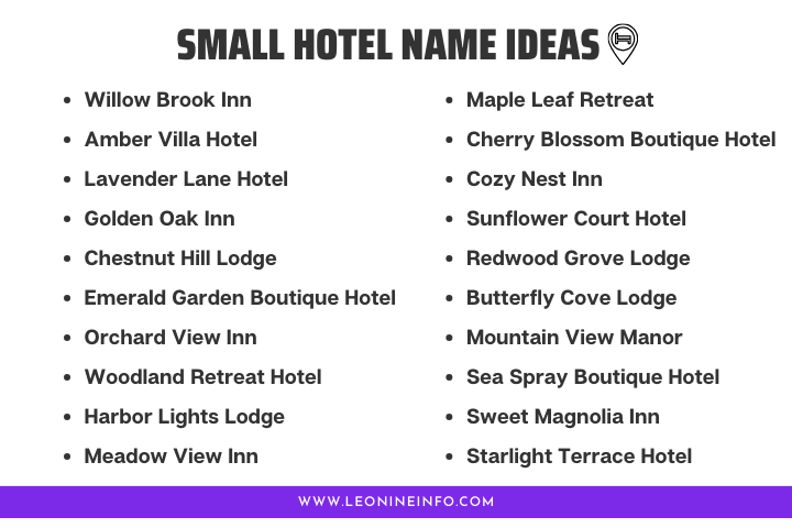 Small hotel name ideas with ocean views
