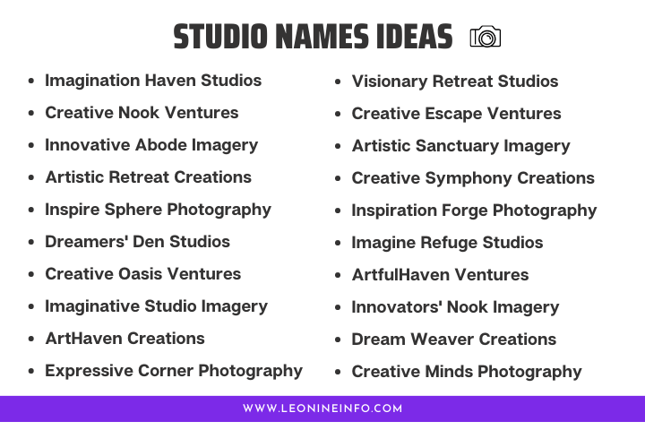 Studio Names Ideas for Your Photography Venture 
